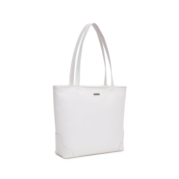 Fastrack Stylish Textured Tote Bag for Women | Trendy Casual Bag for Ladies, Women, Girls | Everyday College Bag Made of High-Quality Faux Leather (White) - image number 1