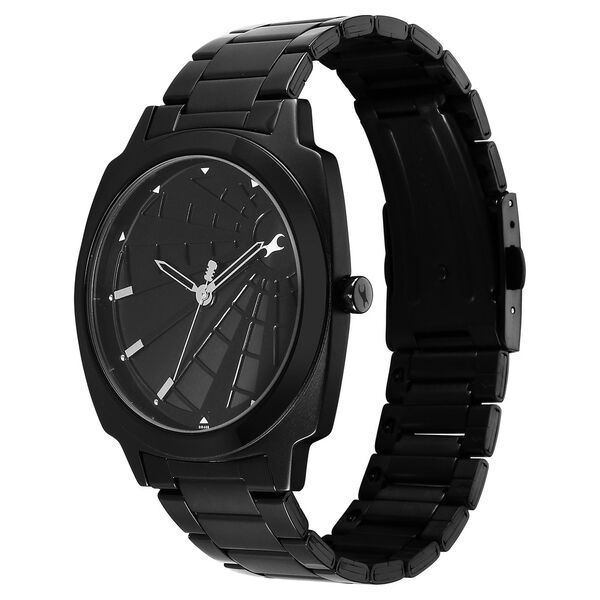 Fastrack Groove Quartz Analog Black Dial Guys Stainless Steel Watch - image number 2
