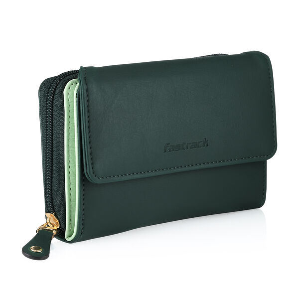 Fastrack Malachite Green Zip around Wallet - image number 1