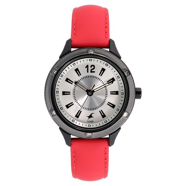 Fastrack Modular Quartz Analog Silver Dial Leather Strap Watch for Girls - image number 1