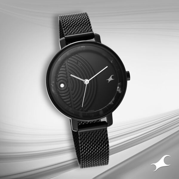 Fastrack Younique Quartz Analog Black Dial Stainless Steel Strap Watch for Girls - image number 0