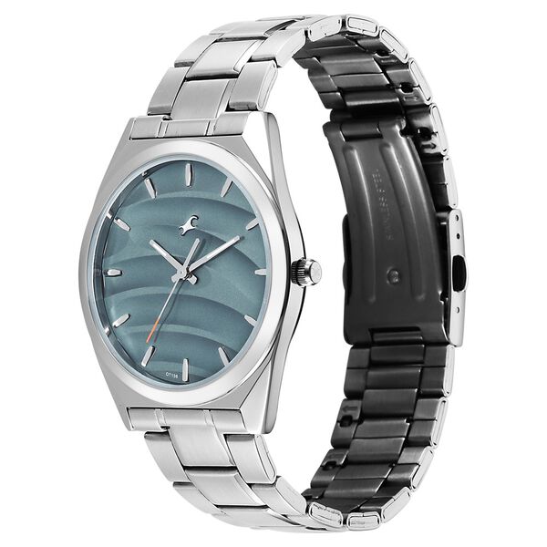 Fastrack Gelato Silver metal strap watch with Mint chip dial for Guys - image number 4
