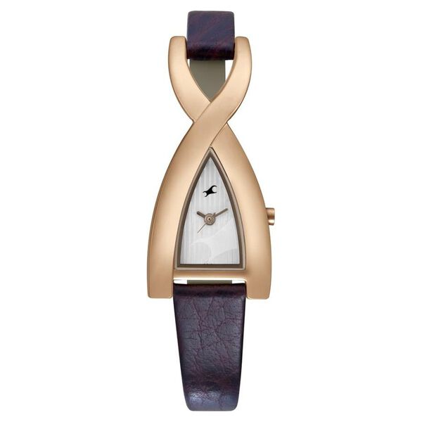 Fastrack Quartz Analog Silver Dial Leather Strap Watch for Girls - image number 0