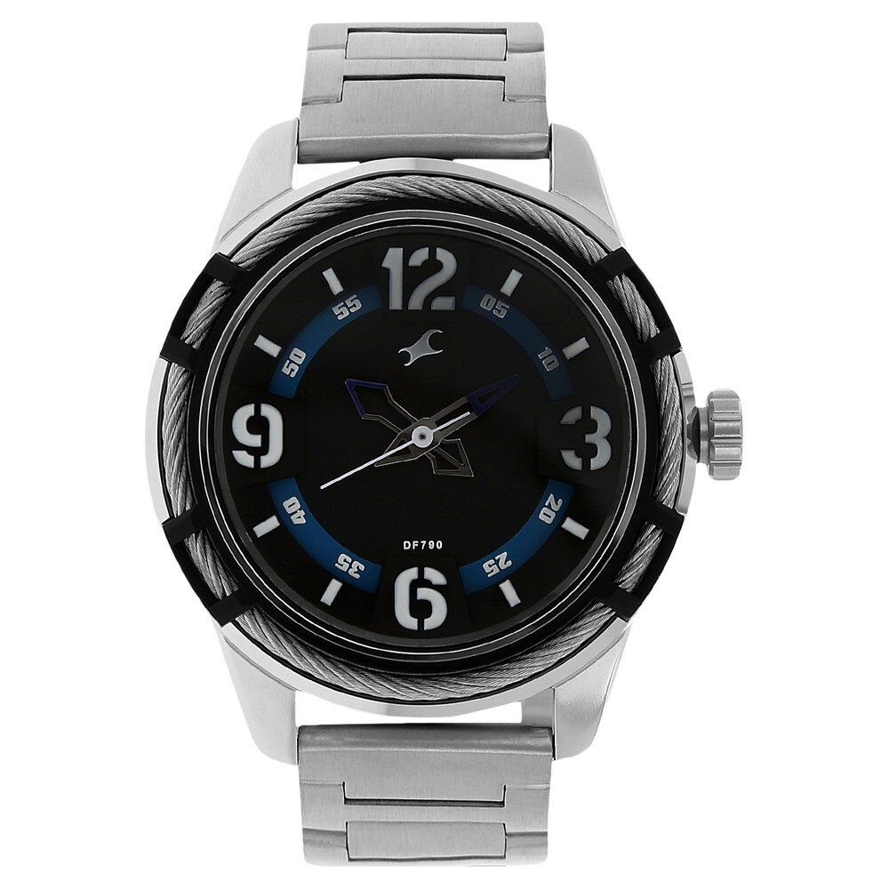 Black dial black stainless steel strap watch nk3147km01 top