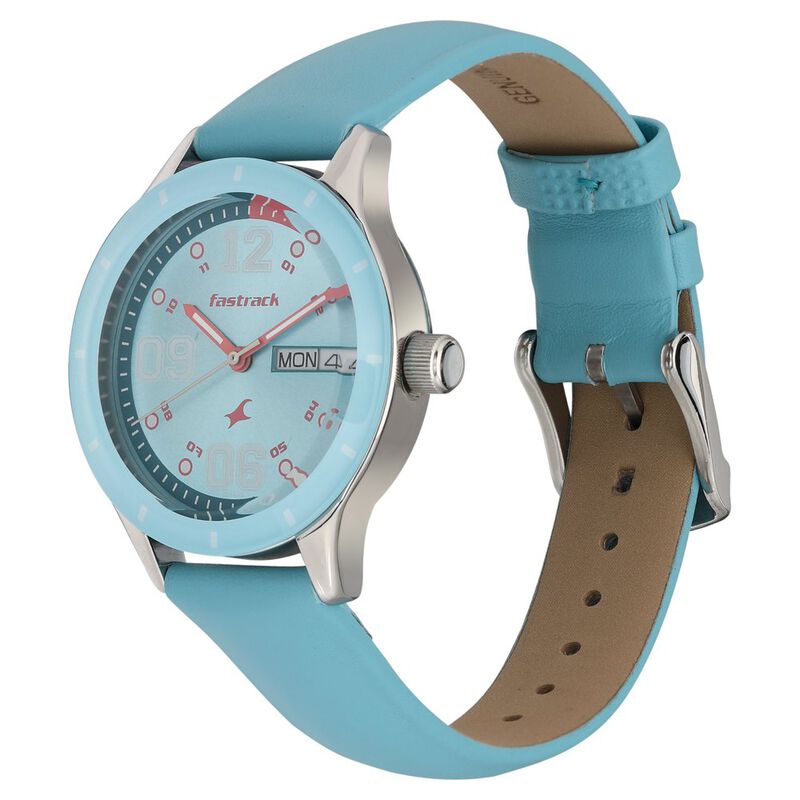 Buy Online Fastrack Quartz Analog with Day and Date Blue Dial