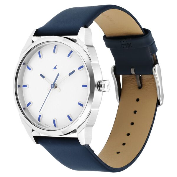 Fastrack After Dark White Dial Leather Strap Watch for Guys - image number 3