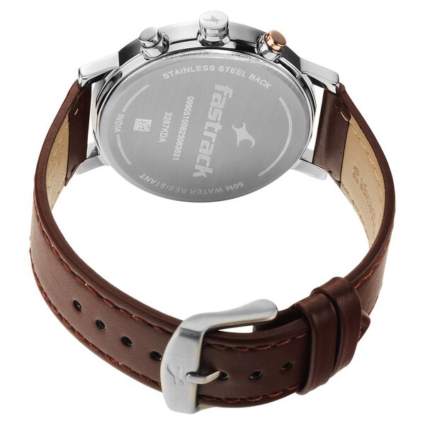 Fastrack Tick Tock Quartz Analog White dial Leather Strap Watch for Guys - image number 4