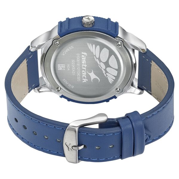 Fastrack Dial It Up Quartz Analog with Date Blue Dial Leather Strap Watch for Guys - image number 4