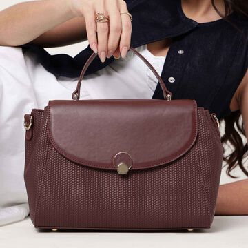 Twine charm satchel - brown