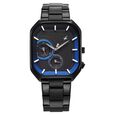 Fastrack Groove Multifunction Black Dial Metal Strap Guy's Watch with Lume indices