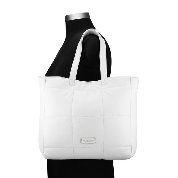 Grey QUILTED TOTE BAG - image number 4