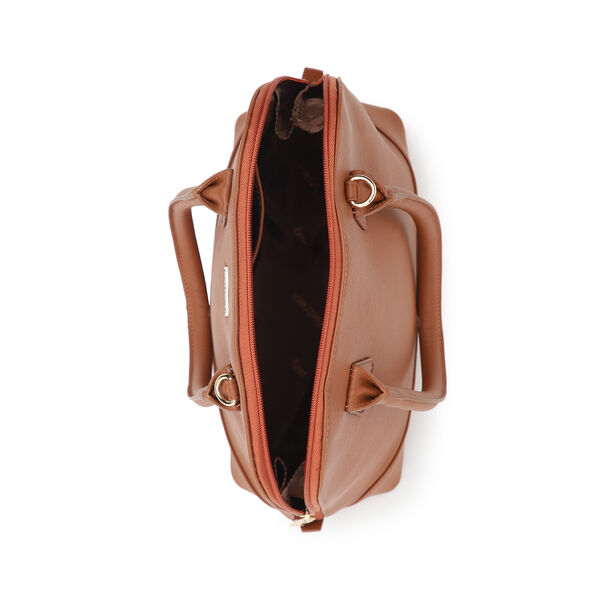Fastrack Structured Satchel Bag for Women | Classic Bag for Girls, Ladies, Women |� Spacious Bag for College, Work Made of High Quality Faux Leather (Tan) - image number 6