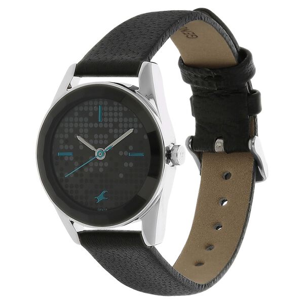 Fastrack Quartz Analog Black Dial Leather Strap Watch for Girls - image number 1