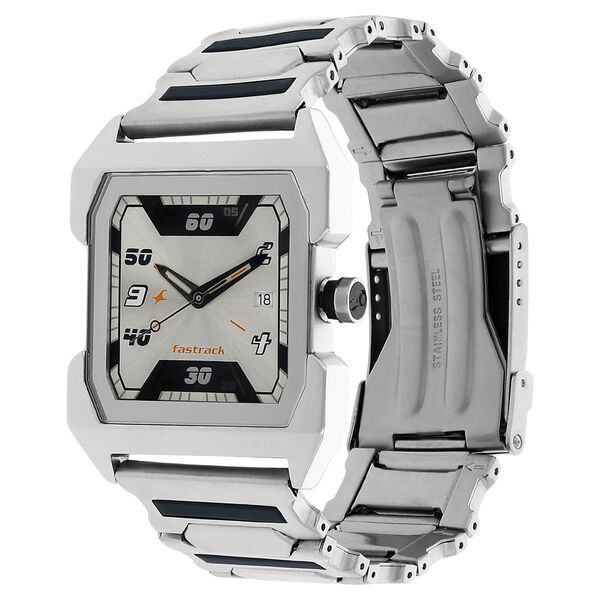 Fastrack Quartz Analog Silver Dial Stainless Steel Strap Watch for Guys - image number 1
