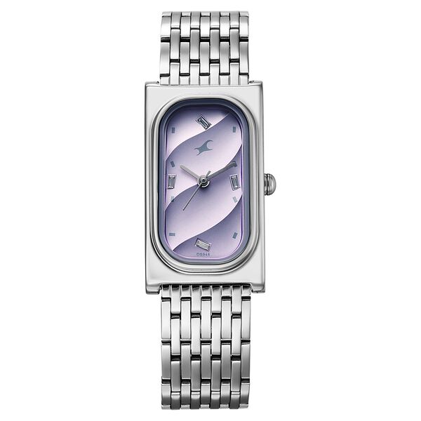 Fastrack Gelato silver analog bracelet watch with Black currant dial for Girls - image number 1