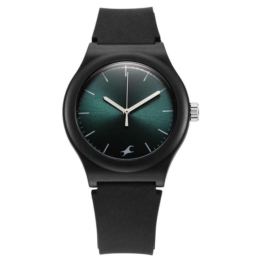Buy Online Fastrack Tees Urbanique Quartz Analog Green Dial Silicon Strap Watch For Girls 38037pp23w p Fastrack