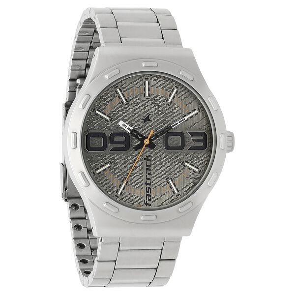 Fastrack Denim Quartz Analog Silver Dial Stainless Steel Strap Watch for Guys - image number 1