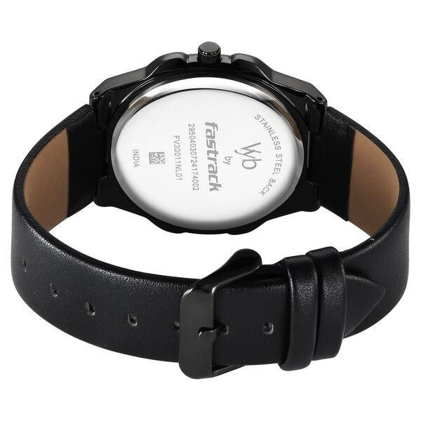 Fastrack Vyb Drift Quartz Analog Black Dial Black Color Leather Strap Watch For Guys - image number 5
