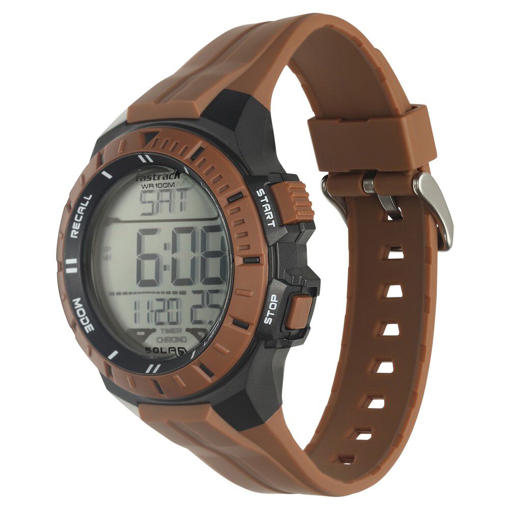 Buy Online Fastrack Streetwear Digital Dial PU Strap Watch for Guys ns38067pp02 Fastrack