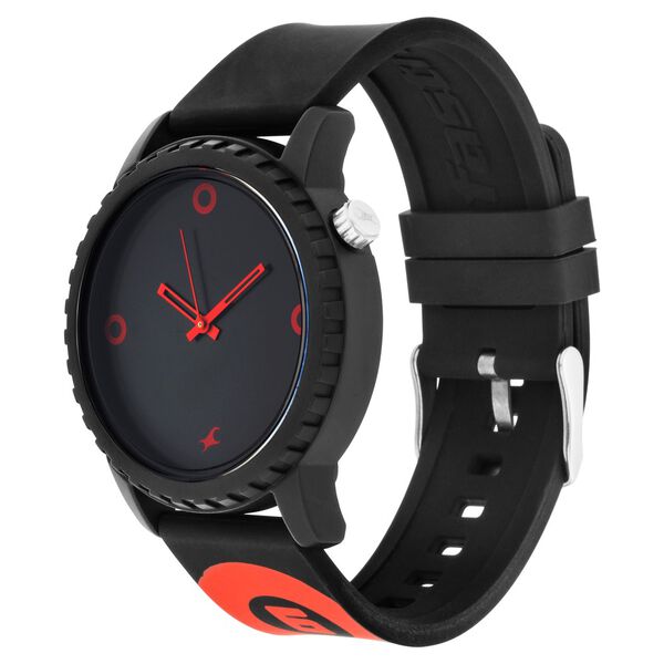 Fastrack Quartz Analog Black Dial Silicone Strap Watch for Unisex - image number 2