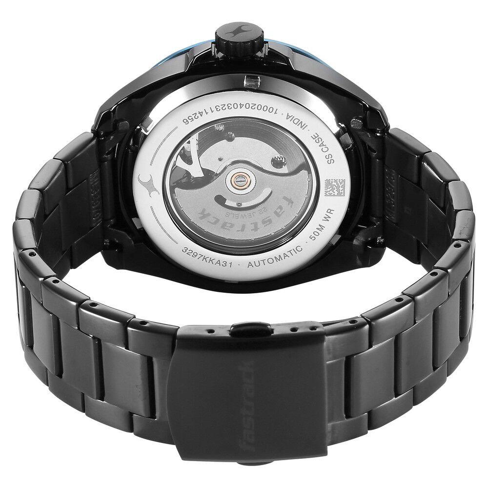 Buy Online Fastrack Automatics Black Dial Stainless Steel Strap Watch for Guys ns3297km02 Fastrack