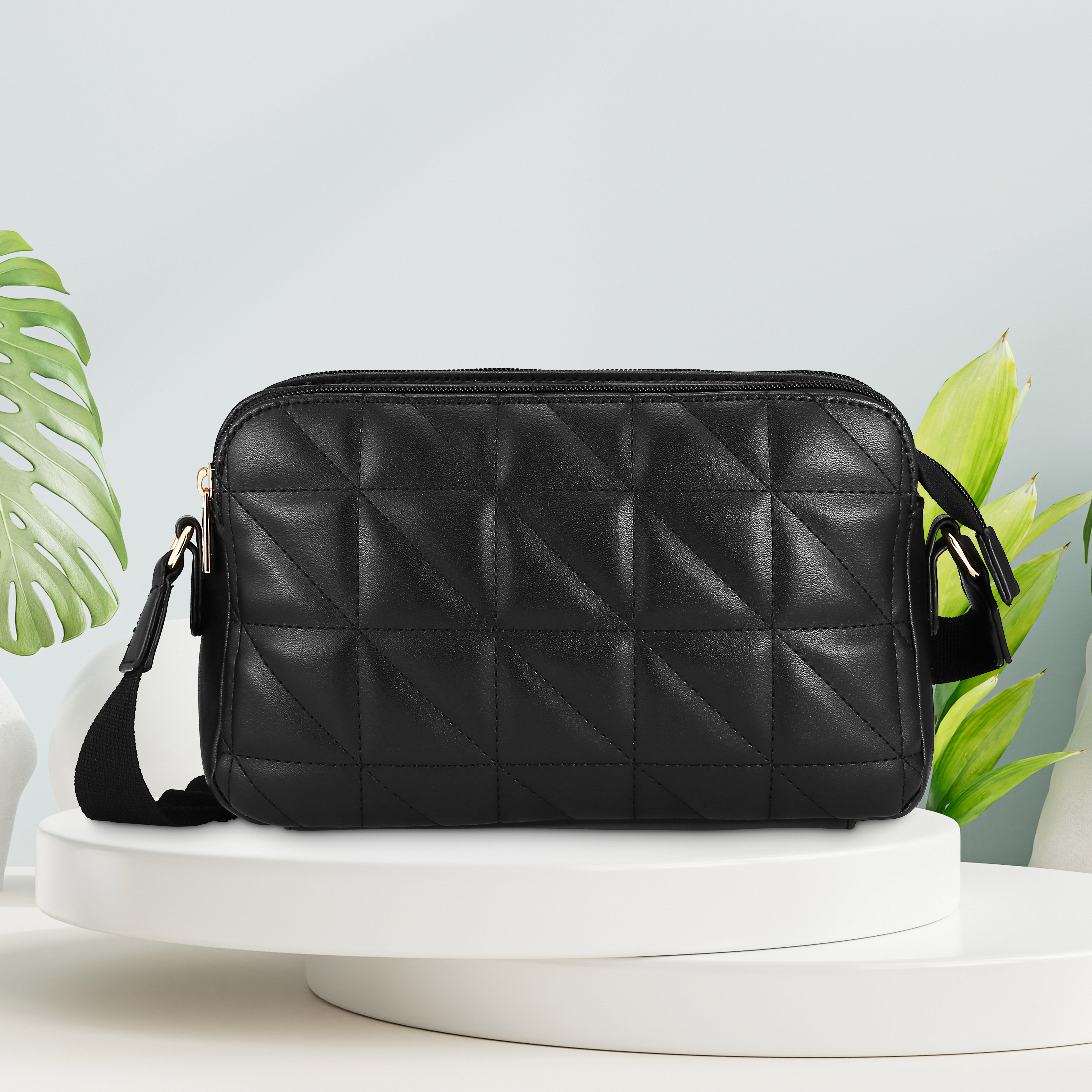 Black quilted sling bag new arrivals