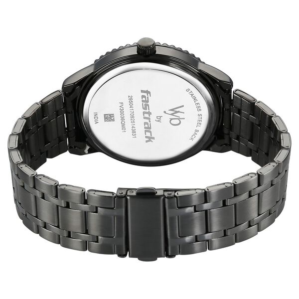 Vyb Quest By Fastrack Quartz Analog Multicoloured Dial Grey Stainless Steel Strap Watch For Guys - image number 6