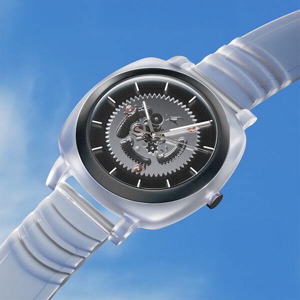 Fastrack Bare Quartz Analog Skeleton Unisex Watch With Anthracite Dial And Translucent Plastic Strap - image number 0