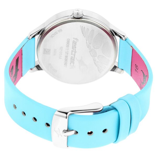 Fastrack Fit Outs Quartz Analog with Date Multicoloured Dial Leather Strap Watch for Girls - image number 4