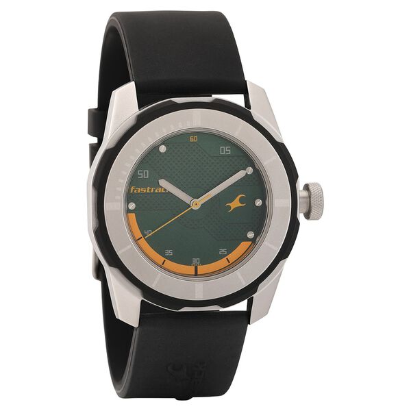 Fastrack Quartz Analog Green Dial Plastic Strap Watch for Guys - image number 0
