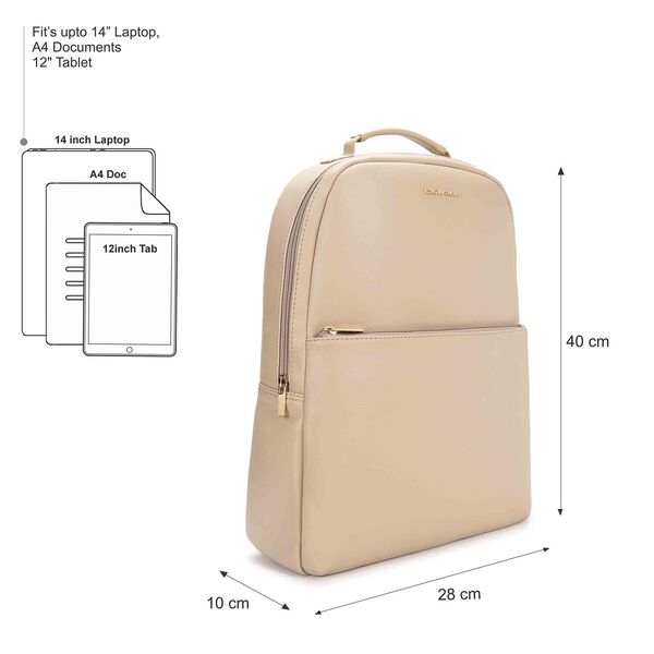 Fastrack beige textured backpack - image number 8