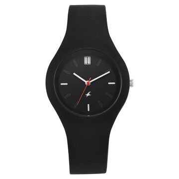 Fastrack Tweens Quartz Analog Black Dial Black Silicone Strap Watch