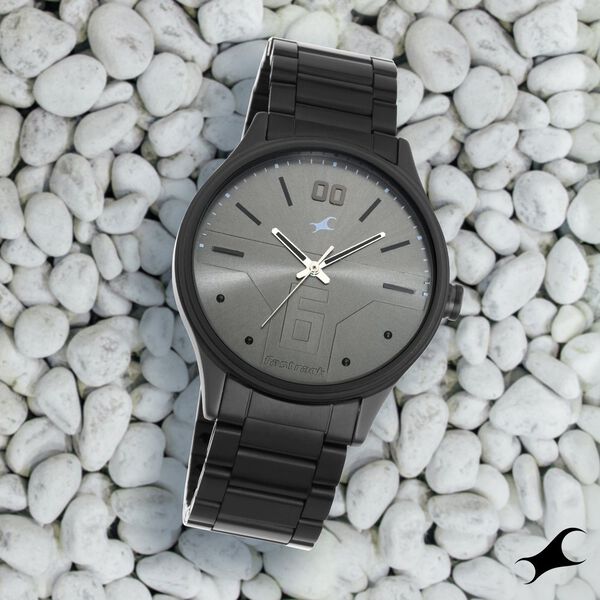Fastrack Bare Basics Quartz Analog Grey Dial Stainless Steel Strap Watch for Guys - image number 0