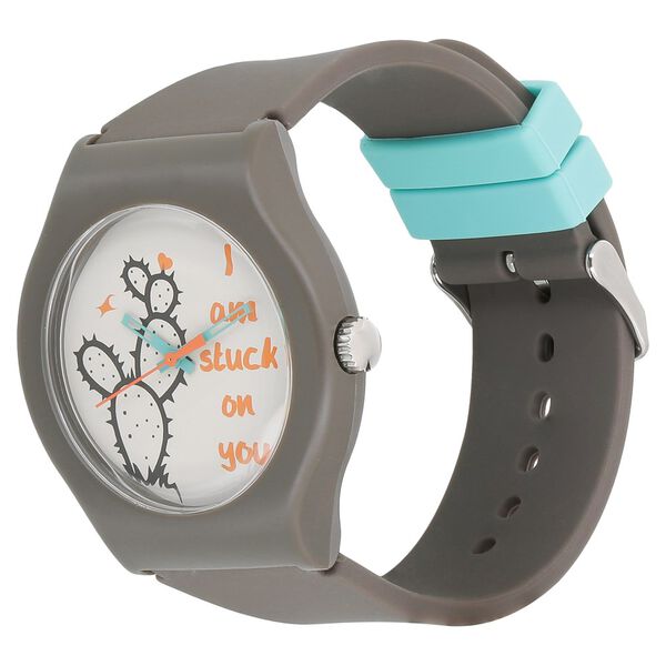 Fastrack Valentine Quartz Analog Grey Dial Silicone Strap Unisex Watch - image number 1