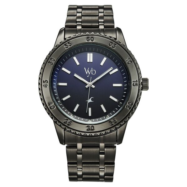 Vyb Quest By Fastrack Quartz Analog Multicoloured Dial Grey Stainless Steel Strap Watch For Guys - image number 1