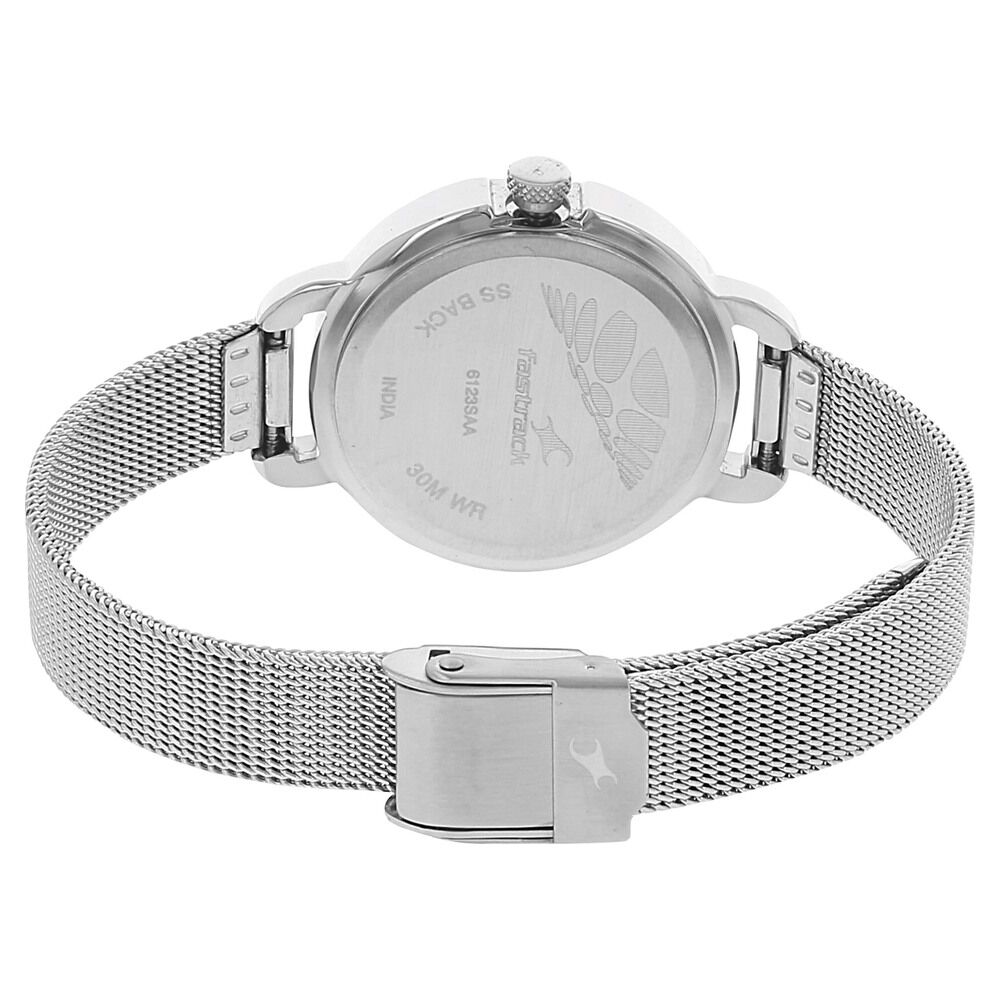 Fastrack Quartz Analog Blue Dial Metal Strap Watch for Girls