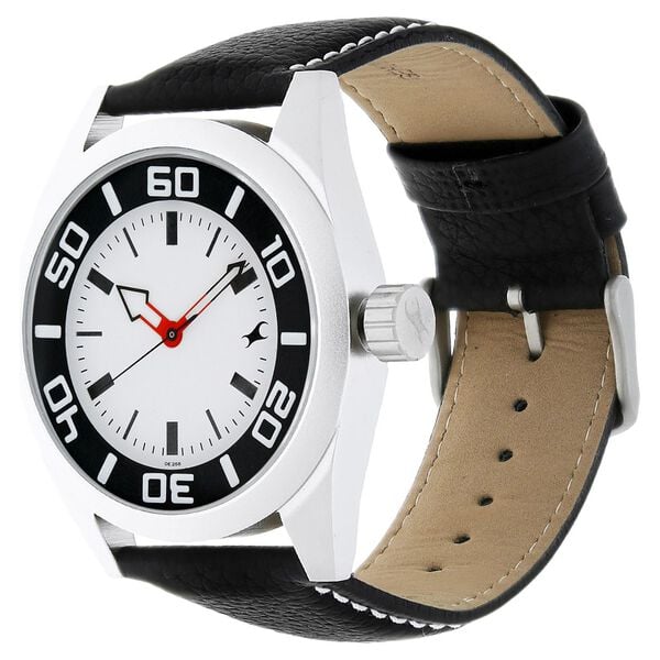 Fastrack Quartz Analog White Dial Leather Strap Watch for Guys - image number 1