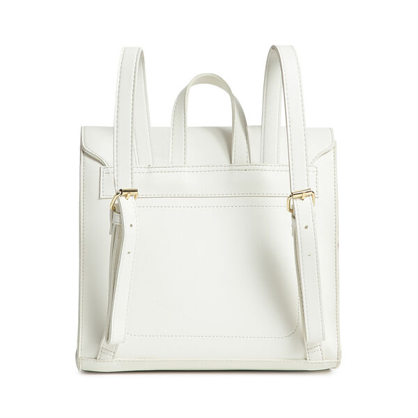 Fastrack White Boxy Backpack for Women | Stylish Backpack for Girls, Ladies, Women�| Spacious Bag made with High Quality Faux Leather | College Everyday Backpack (White) - image number 2