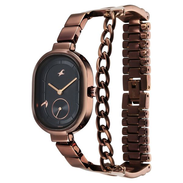 Fastrack Maximinimal Quartz Analog Black Dial Stainless Steel Strap Watch for Girls - image number 2