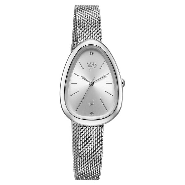 Vyb Prodigy By Fastrack Quartz Analog Silver Dial Metal Strap Watch For Girls - image number 1