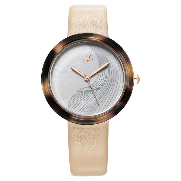 Fastrack Younique Quartz Analog Mother Of Pearl Dial LeatherStrap Watch For Girls - image number 1