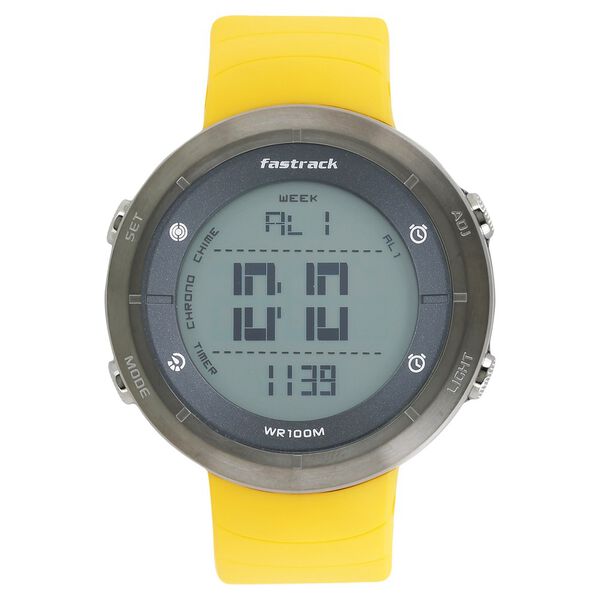 Fastrack Trendies Digital Grey Dial Plastic Strap Watch for Guys - image number 0
