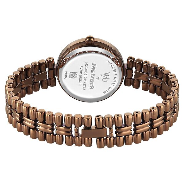 Vyb Charmer By Fastrack Quartz Analog Brown Dial Brown Metal Strap Watch For Girls - image number 5