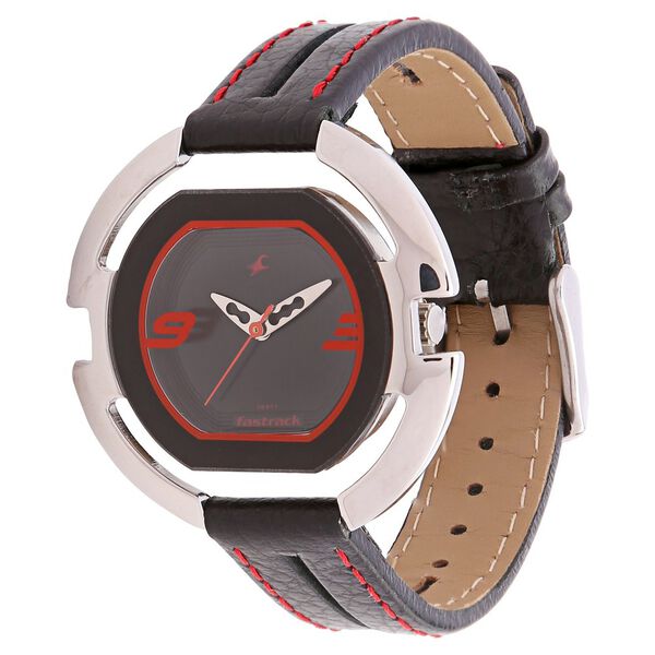 Fastrack Quartz Analog Black Dial Leather Strap Watch for Girls - image number 1