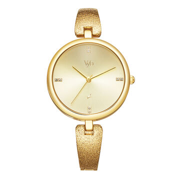 Fastrack Vyb Diva Quartz Analog Golden Dial Metal Strap Watch for Girls