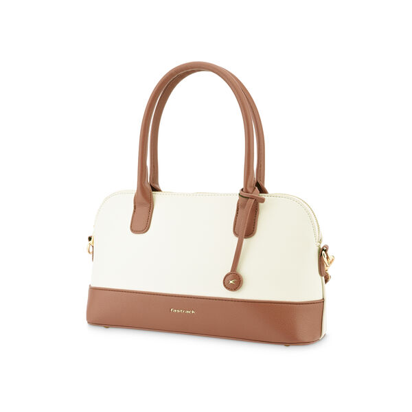 Everyday Edge Satchel in White and  Tan - image number 3