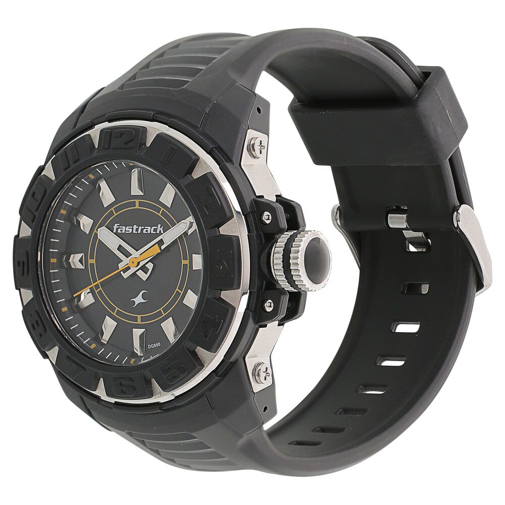 Buy Online Fastrack Quartz Analog Grey Dial Plastic Strap Watch for Guys nk9334pp06 Fastrack