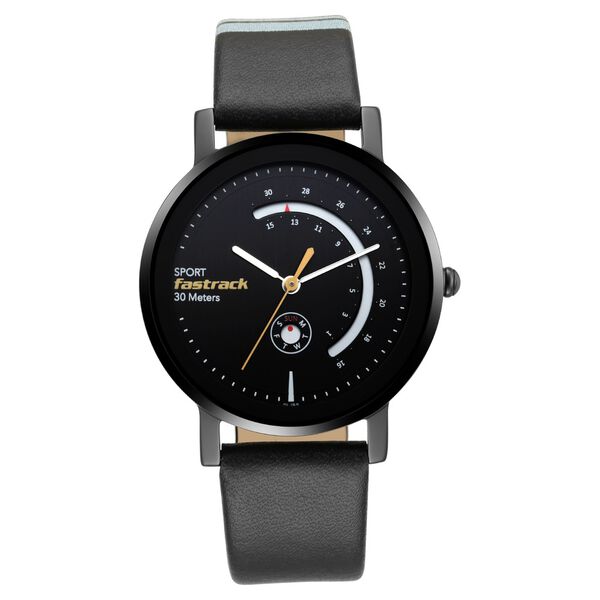 Fastrack Wear Your Look Quartz Analog with Day and Date Black Dial Leather Strap Watch for Girls - image number 1