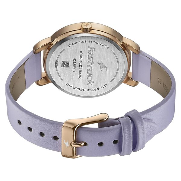 Fastrack Stunners Quartz Multifunction Purple Dial Leather Strap Watch for Girls - image number 4