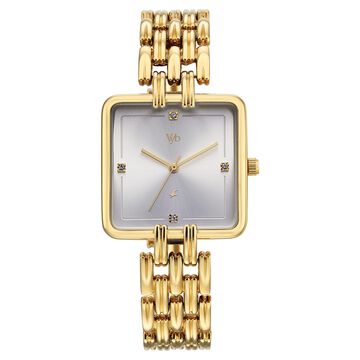 Vyb Minimalist By Fastrack Quartz Analog Silver Dial Golden Metal Strap Watch For Girls